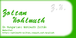 zoltan wohlmuth business card