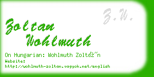 zoltan wohlmuth business card